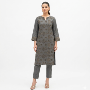 Roma Collection 2PC Embroidered Luxury Lawn Suit - Maheen Volume-04 (Grey)
