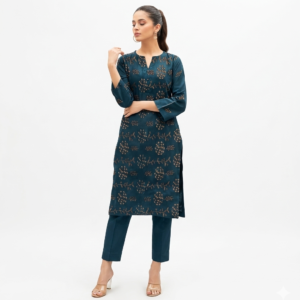 Roma Collection 2026 - Embroidered Luxury Lawn 2PC Suit (Teal Blue)