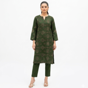 Roma Collection 2026 - Embroidered Luxury Lawn 2PC Suit (Deep Green)