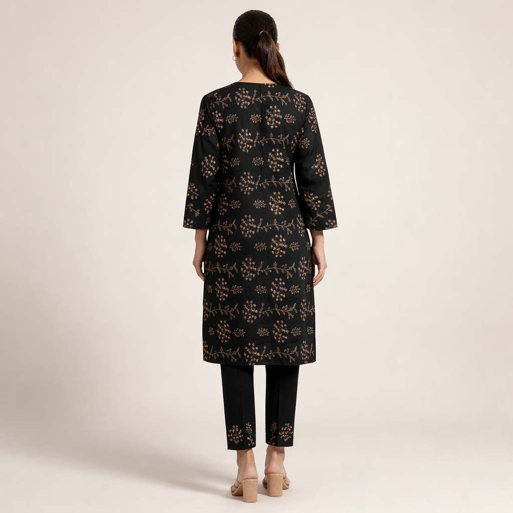 ROMA Lawn Collection 2026: 2PC Embroidered Black Suit - Volume 04 - Image 2