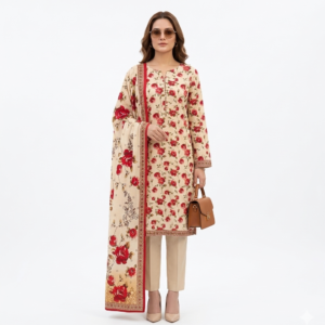 Sana Safinaz Printed Lawn Collection - 3 Piece Unstitched Suit with Voil Dupatta - Floral Digital Print