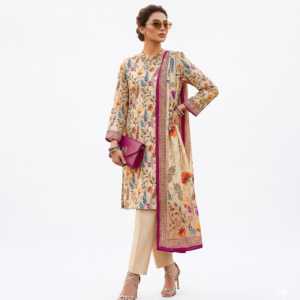 Sana Safinaz 3 Piece Printed Lawn Suit with Floral Design