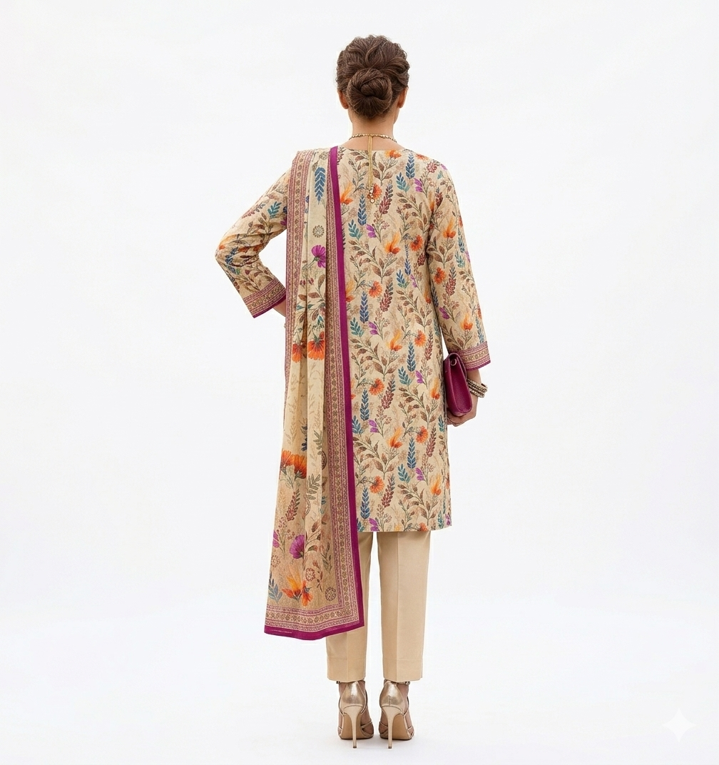Sana Safinaz 3 Piece Printed Lawn Suit with Floral Design
